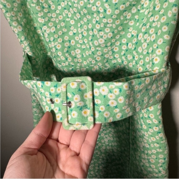 Zara linen blend puff sleeve floral  mini dress M - Picture 5 of 6